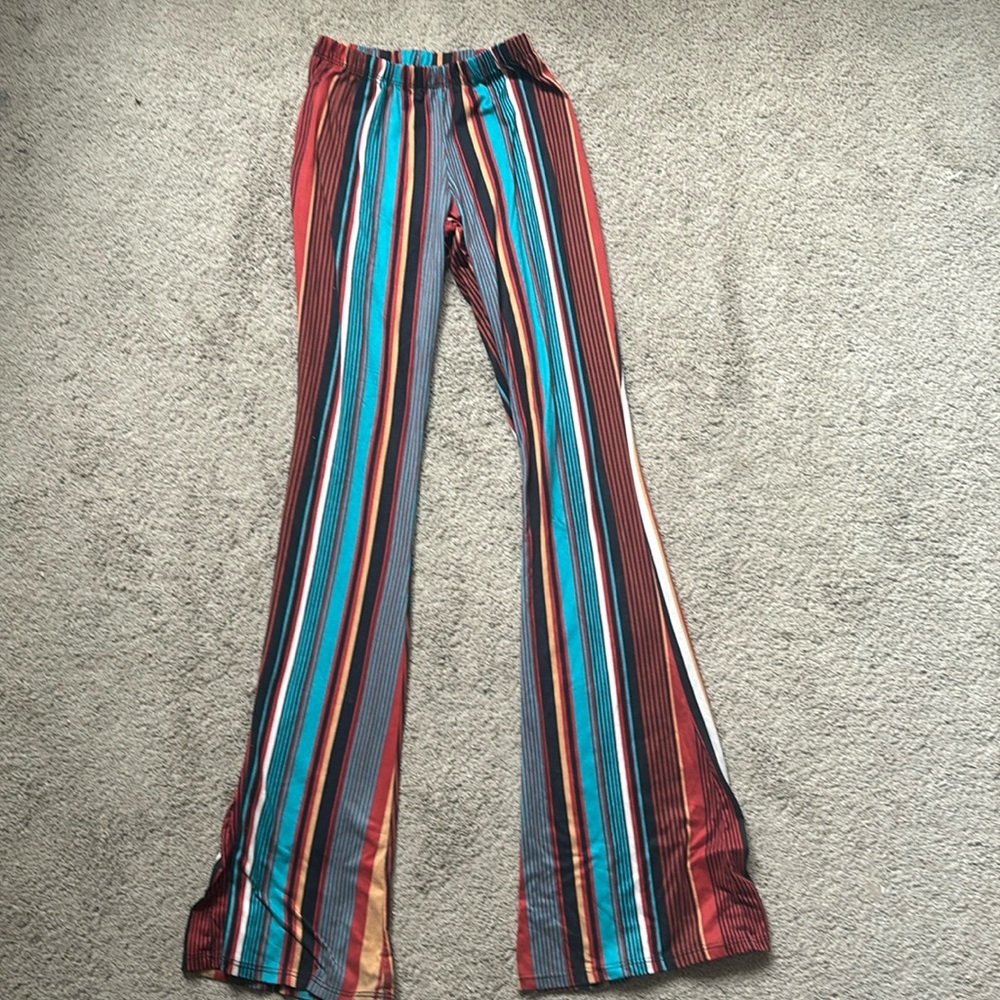 Flare striped pants - size small